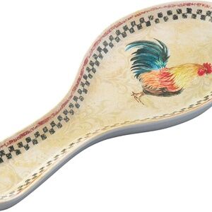 Country Rooster Melamine Spoon Rest, Cooking Spoon Holder for Stove Top